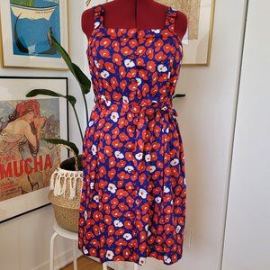 ANTONELLE Red and Blue Poppy Retro style dress Size 44 EU